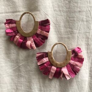 Pink Fan Earrings